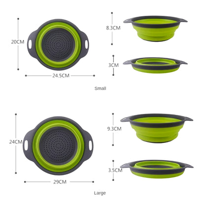 Silicone Vegetable and Fruit Cleaning and Drainage Basket Cleaning Basket Folding Water Filter Net Kitchen Gadgets
